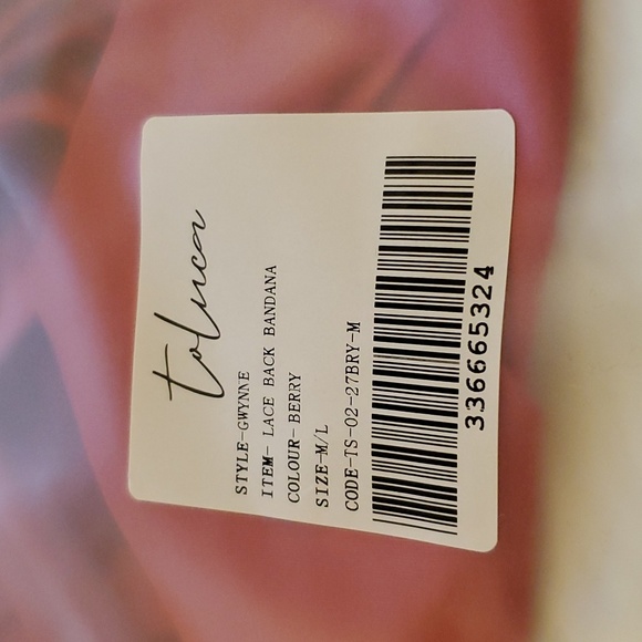 Toluca Swim Gwynne Lace-up Bandana Top - Berry - size M/L - Picture 7 of 12